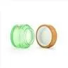 50ml Green Cosmetic Glass Cream Jar With Bamboo Lid