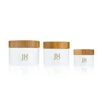 White Plastic Jars With Bamboo Lids Cream Jars