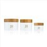 50ml White Plastic Jars With Bamboo Lids Body Cream Jars Wholesale