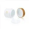 50ml White Plastic Jars With Bamboo Lids Body Cream Jars Wholesale
