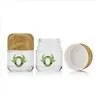 5g 50g Glass Child Proof Jar With Wooden Cap