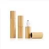 5ML 10ML Glass Roll On Ball Bottles With Bamboo Cap