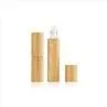 5ML 10ML Glass Roll On Ball Bottles With Bamboo Cap