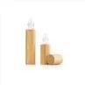5ML 10ML Glass Roll On Ball Bottles With Bamboo Cap