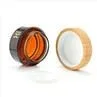 70g Amber Cosmetic Jar With Wooden Lid