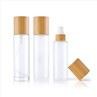 80ml 100ml Bamboo Lotion Bottle Glass Frosted Foundation Bottle