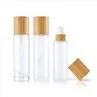 80ml 100ml Bamboo Lotion Bottle Glass Frosted Foundation Bottle