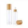 80ml 100ml Bamboo Lotion Bottle Glass Frosted Foundation Bottle