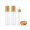 80ml 100ml Glass Lotion Bottles With Bamboo Lotion Pump
