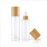 80ml 100ml Glass Lotion Bottles With Bamboo Lotion Pump