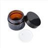 Amber Frosted Cosmetic Jars 10G 20G 1 Oz Glass Cream Jars Wholesale Body Cream Glass Jars