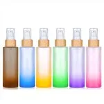 Bamboo Glass Foundation Bottle Gradient Lotion Pump Bottle