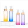 Bamboo Glass Foundation Bottle Gradient Lotion Pump Bottle