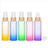 Bamboo Glass Foundation Bottle Gradient Lotion Pump Bottle