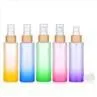Bamboo Glass Foundation Bottle Gradient Lotion Pump Bottle