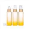 Bamboo Glass Foundation Bottle Gradient Lotion Pump Bottle
