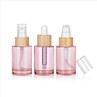 Bamboo Lid 1oz Pink Dropper Bottles