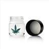 Black Lid Clear Child Proof Glass Jar