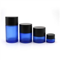 Blue Airtight Childproof Glass Herb Jars