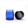 Blue Airtight Childproof Glass Herb Jars
