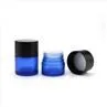 Blue Airtight Childproof Glass Herb Jars
