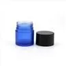 Blue Airtight Childproof Glass Herb Jars