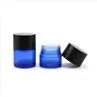 Blue Airtight Childproof Glass Herb Jars