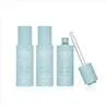 Blue Push Button Glass Tincture Bottles
