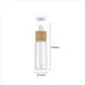 Clear 10ml Glass Bottle With Pipette Bamboo Wooden Lid Essential Oil Bottles Wholesale