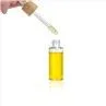 Clear 10ml Glass Bottle With Pipette Bamboo Wooden Lid Essential Oil Bottles Wholesale