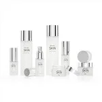 Clear Frosted Skincare Cosmetics Set Cream Glass Bottles And Jars