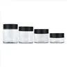 Clear Round Cannabis Jar With Black Childproof Lid