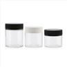 Clear Round Cannabis Jar With Black Childproof Lid