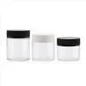 Clear Round Cannabis Jar With Black Childproof Lid