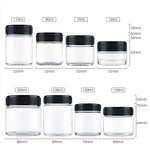 Clear Round Glass Bottle With Black Childproof Cap