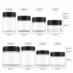 Clear Round Glass Bottle With Black Childproof Cap
