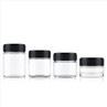 Clear Round Glass Bottle With Black Childproof Cap