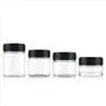 Clear Round Glass Bottle With Black Childproof Cap