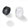 Clear Round Glass Bottle With Black Childproof Cap