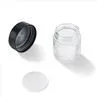 Clear Round Glass Bottle With Black Childproof Cap