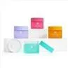 Colored Frosted Glass Cosmetic Jars Wholesale 50g Round Cream Jar Packaging