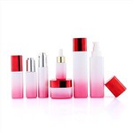 Square Cosmetic Cream Packaging Glass Bottle Skincare Container