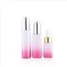 Square Cosmetic Cream Packaging Glass Bottle Skincare Container