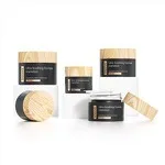Cosmetic Jars With Bamboo Lids Black Face Cream Jars