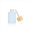 Cylinder Bamboo Cap Hair Oil Dropper Bottles