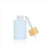 Cylinder Bamboo Cap Hair Oil Dropper Bottles