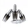 Empty Black Serum Bottle 15ml 20ml 30ml 50ml Black Cosmetic Glass Bottle With Dropper /Pump