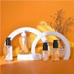 Tómar glerflöskur með dælu 30ml 50ml 100ml 200ml