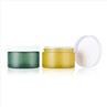 Green Frosted Glass 200ml Cosmetic Jars