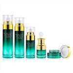 Green Gradient Luxury Glass Cosmetic Bottles 30g 20ml 40ml 80ml 100ml